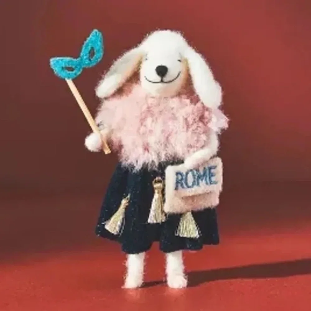 NWT Anthropologie  Travel Poodle FELT  Christmas Tree Ornament ROME